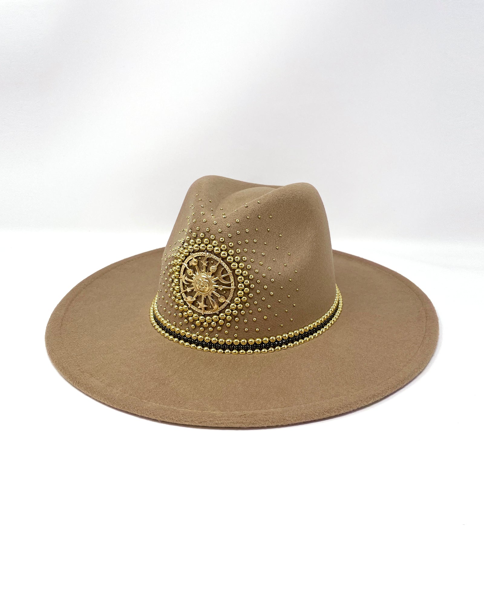 New Embroidered Wide Brim Fedora - Tan Brixton Men main image 4
