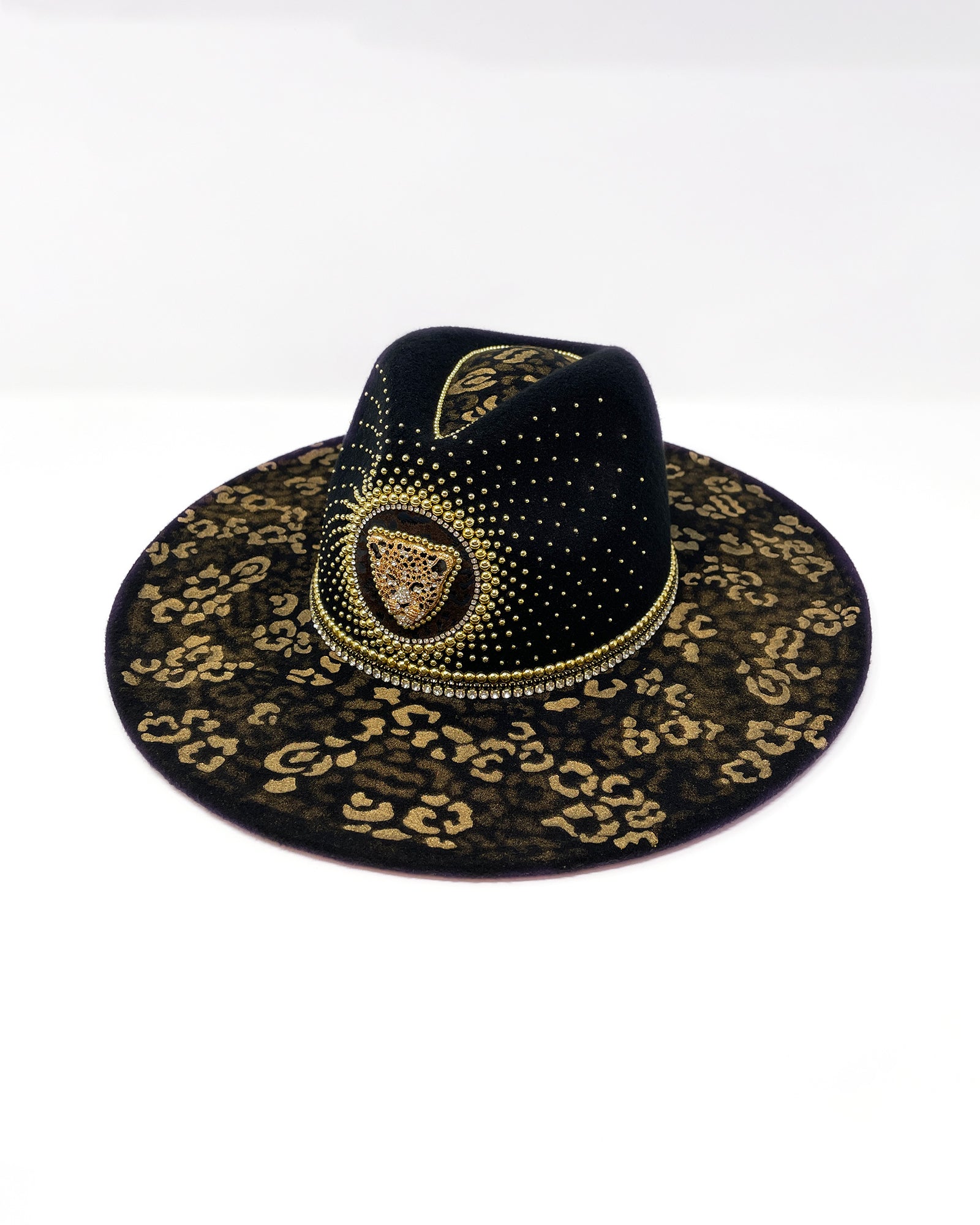 Gold Leopard Black Fedora - Wide Brim – Jukebox Fashion